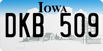 IA license plate DKB509