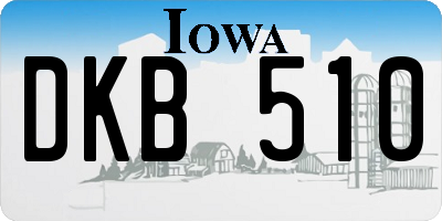 IA license plate DKB510
