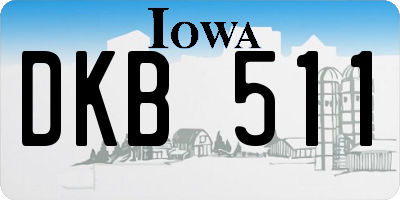 IA license plate DKB511