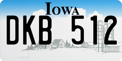 IA license plate DKB512