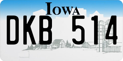IA license plate DKB514