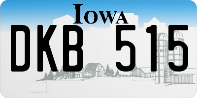 IA license plate DKB515