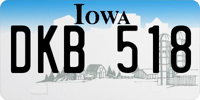 IA license plate DKB518