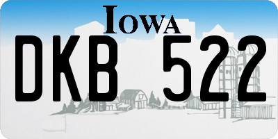 IA license plate DKB522