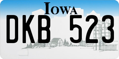 IA license plate DKB523
