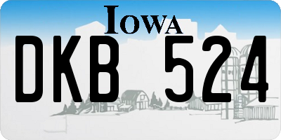 IA license plate DKB524