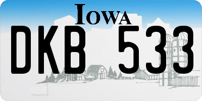 IA license plate DKB533