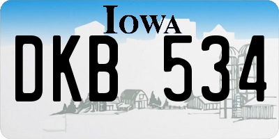 IA license plate DKB534