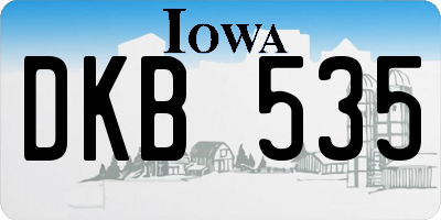 IA license plate DKB535