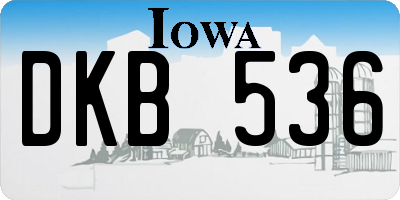 IA license plate DKB536