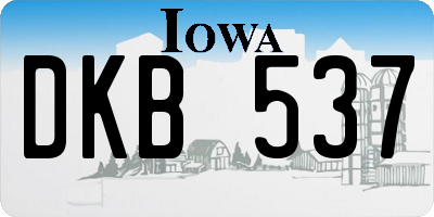 IA license plate DKB537
