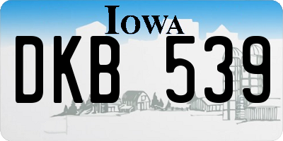 IA license plate DKB539