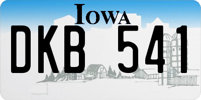 IA license plate DKB541