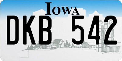 IA license plate DKB542