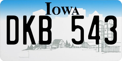 IA license plate DKB543