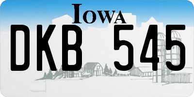 IA license plate DKB545
