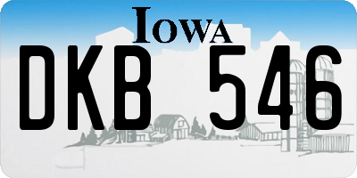 IA license plate DKB546