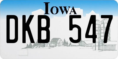 IA license plate DKB547