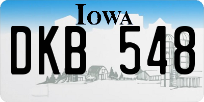 IA license plate DKB548