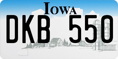 IA license plate DKB550