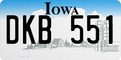 IA license plate DKB551
