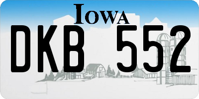 IA license plate DKB552
