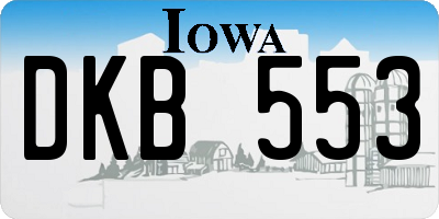 IA license plate DKB553
