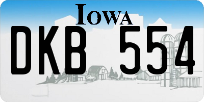 IA license plate DKB554