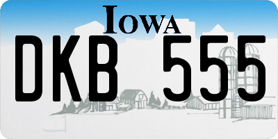 IA license plate DKB555