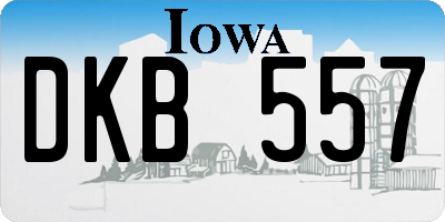 IA license plate DKB557