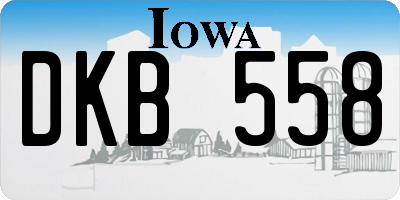 IA license plate DKB558