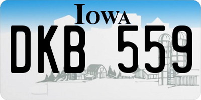 IA license plate DKB559
