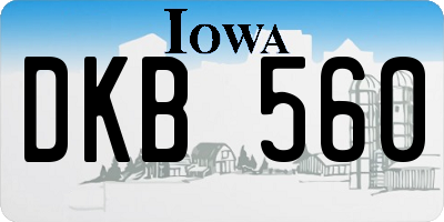 IA license plate DKB560