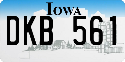IA license plate DKB561