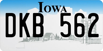 IA license plate DKB562