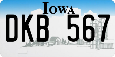 IA license plate DKB567