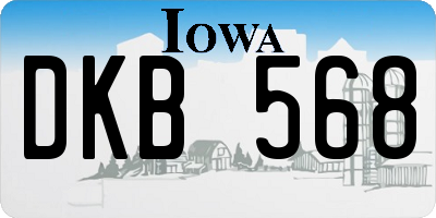 IA license plate DKB568