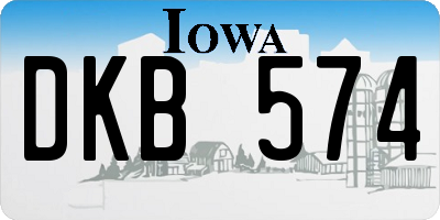 IA license plate DKB574
