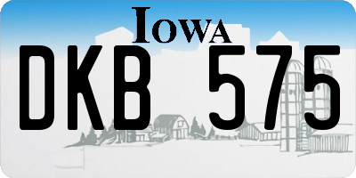 IA license plate DKB575