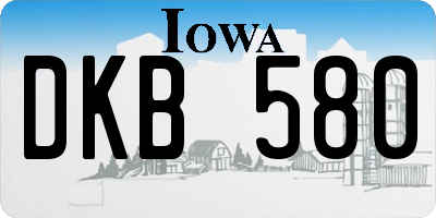 IA license plate DKB580