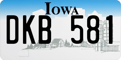 IA license plate DKB581