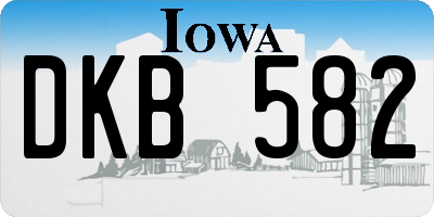 IA license plate DKB582