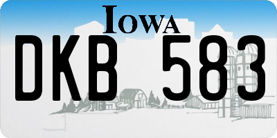 IA license plate DKB583