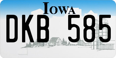 IA license plate DKB585