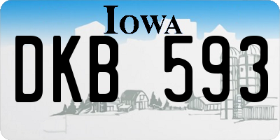 IA license plate DKB593