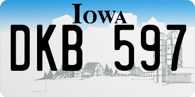 IA license plate DKB597
