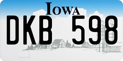 IA license plate DKB598