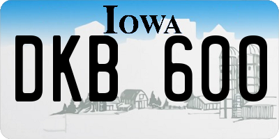 IA license plate DKB600