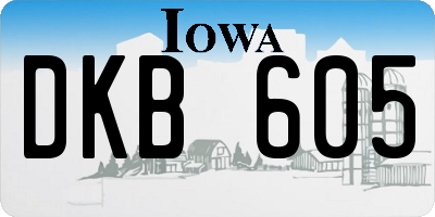 IA license plate DKB605