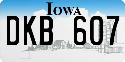 IA license plate DKB607